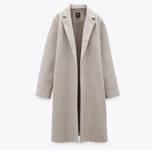 Zara light beige lapel coat